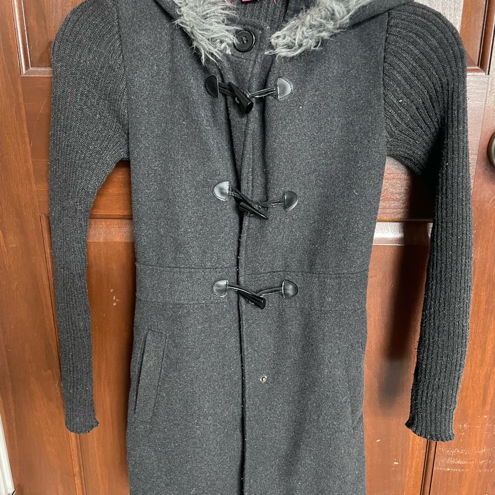 Say What? Black Hooded Trench Coat